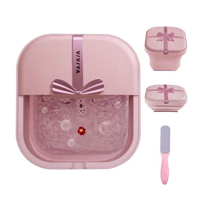pink collapsible foot bath spa