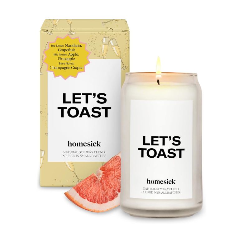 homesick candle scent "let's toast"
