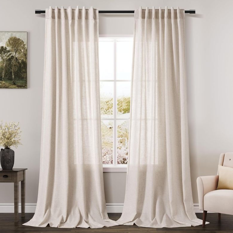 linen-colored sheer curtains