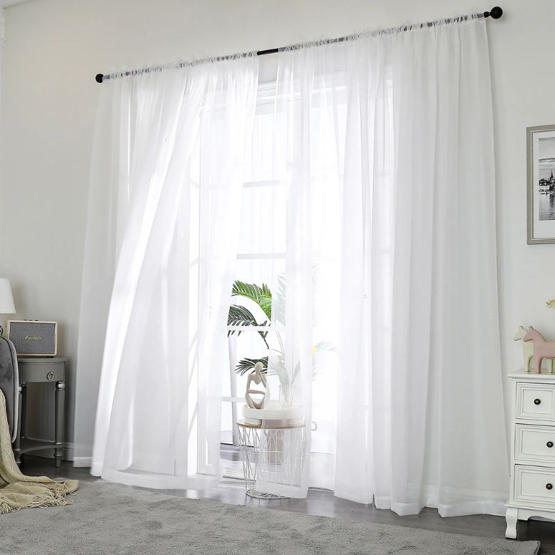 white sheer curtains