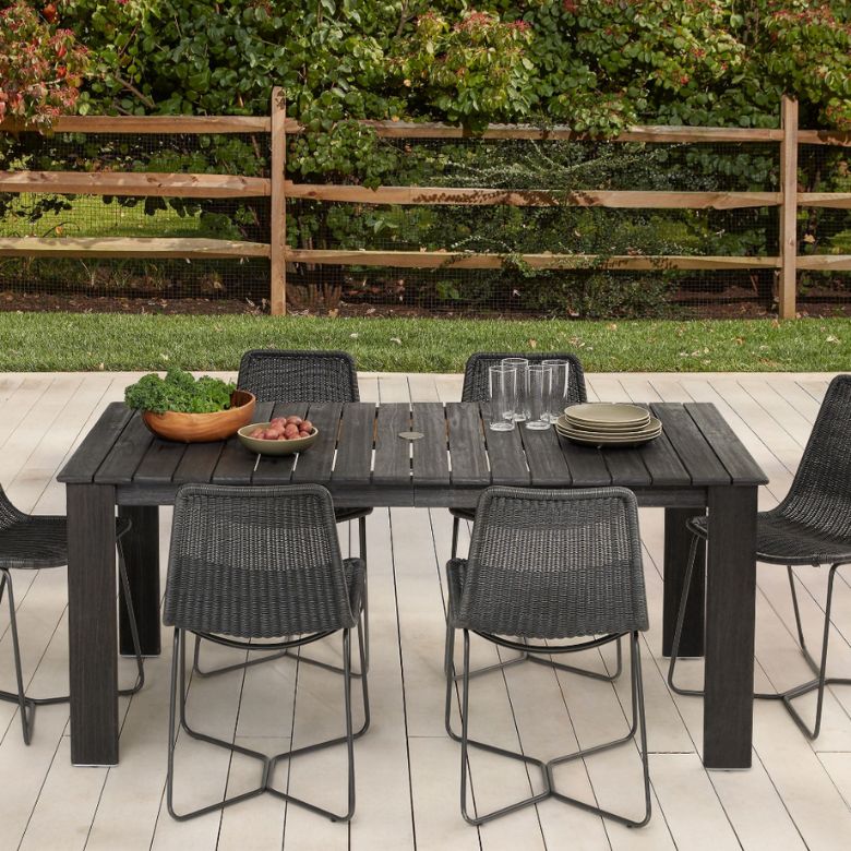 Black Outdoor Extendable Dining Table