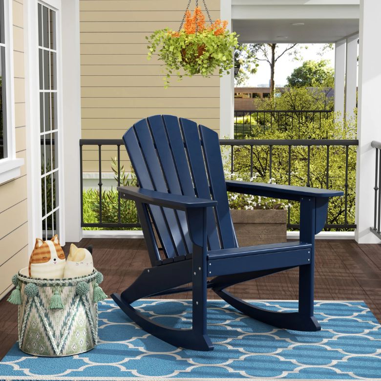 navy blue adirondack rocking chair