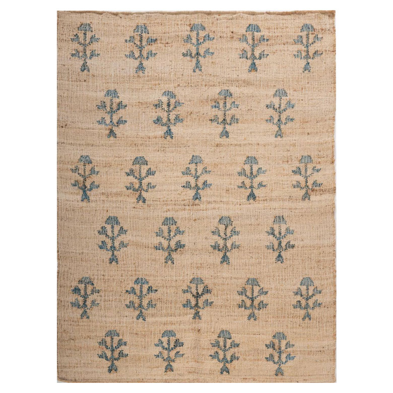etsy area rug with floral design pattern