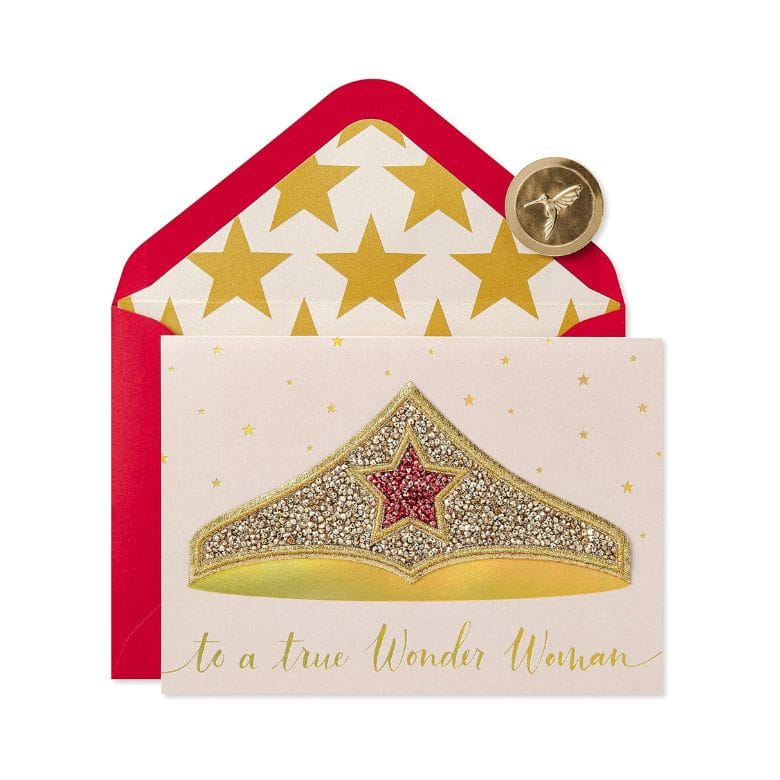 Wonder Woman-themed mother's day card