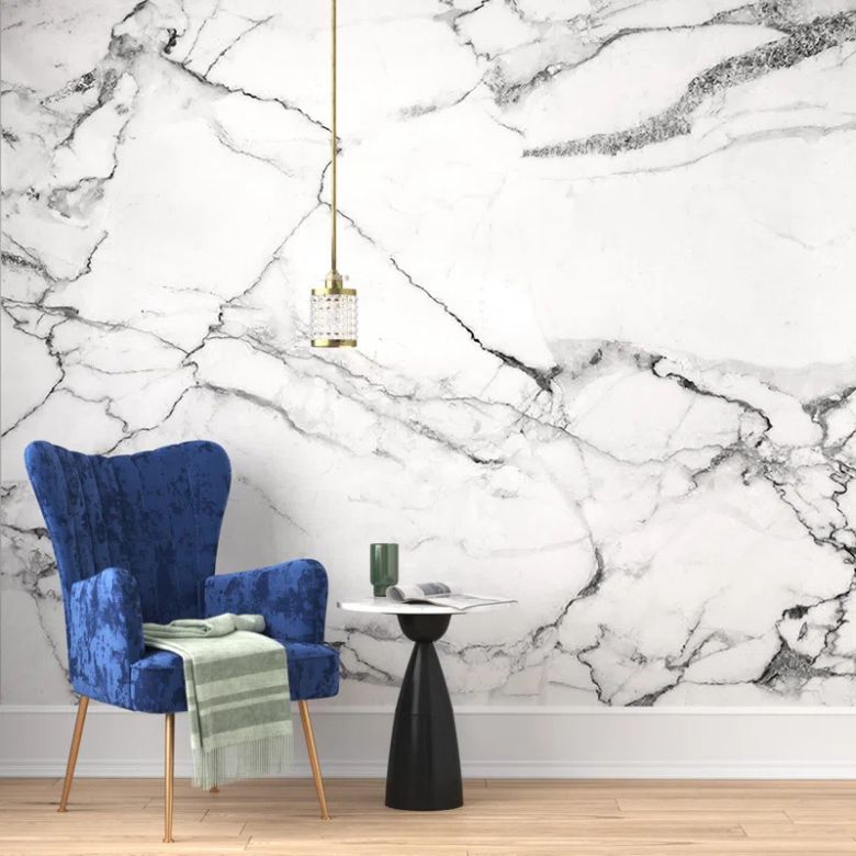 white marble wall mural wallpaper