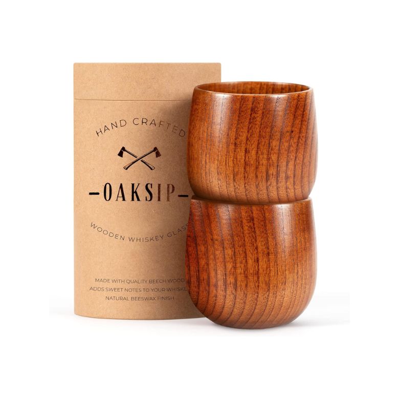 Finished Wooden Old Fashioned Glass