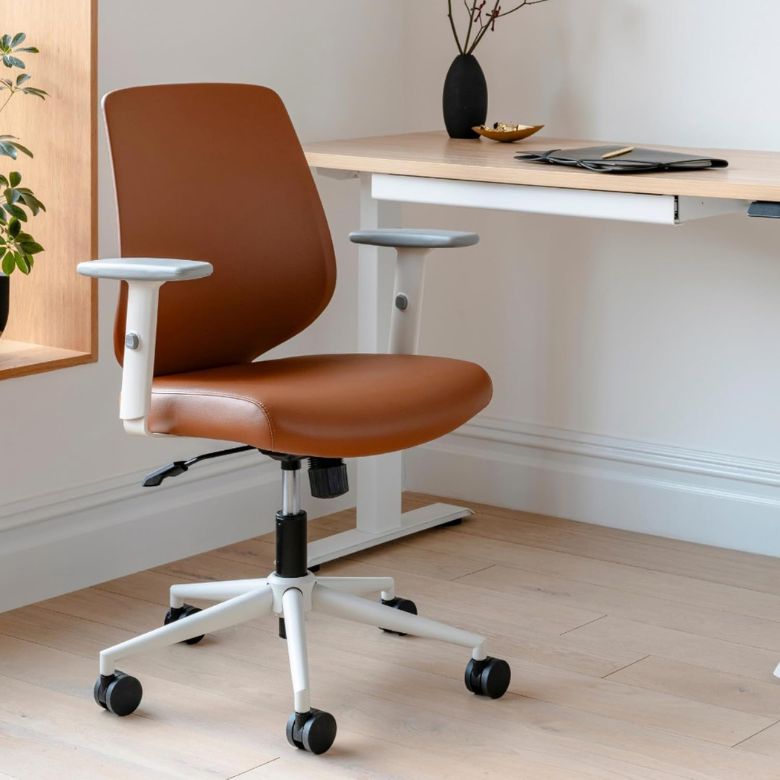 Vegan Leather Swivel Office Chair