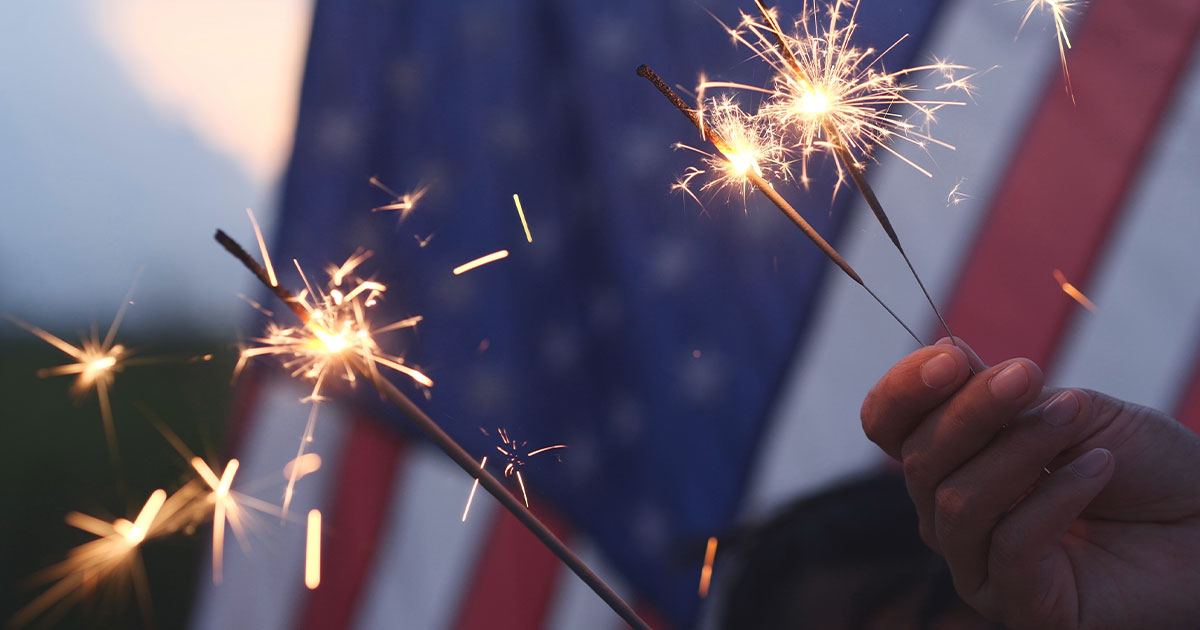 fourth of july activites sparklers american flag