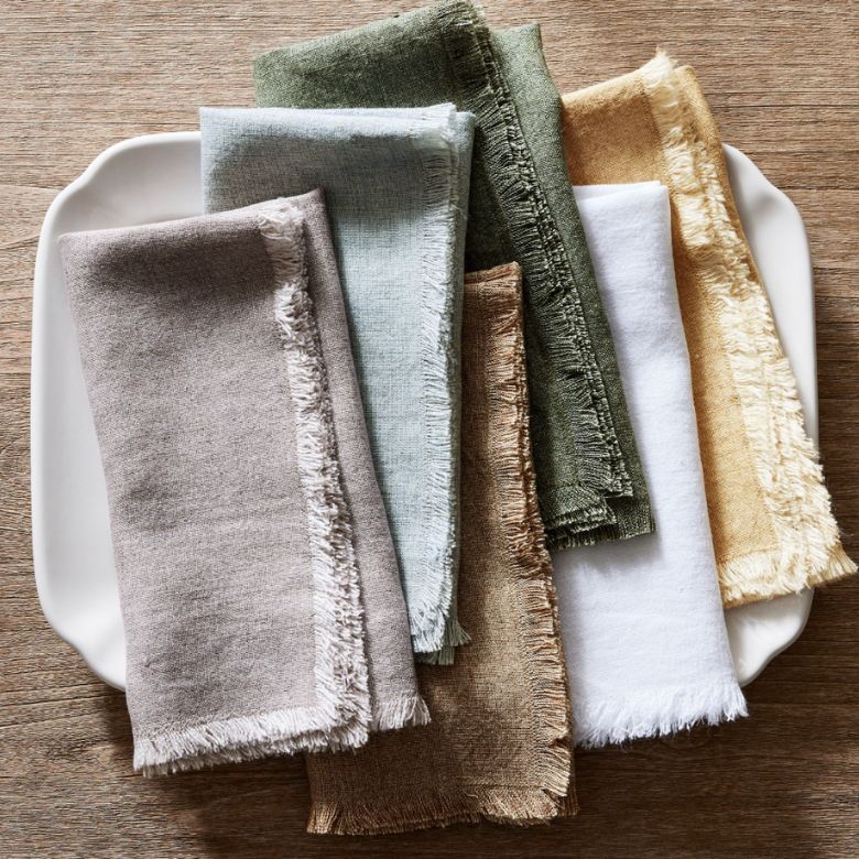 Frayed Oversized Linen Napkins