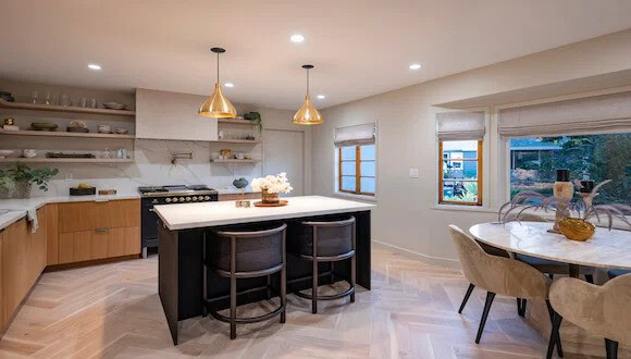 Kitchen island with chairs
