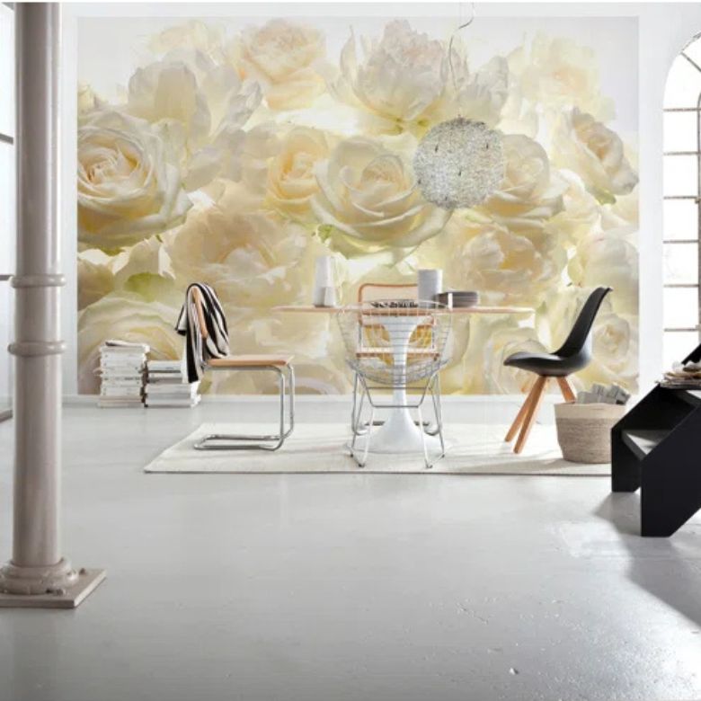 Ivory Roses Wallpaper Mural