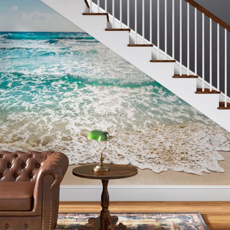Seaside Beach 8-Panel Wall Mural Wallpaper