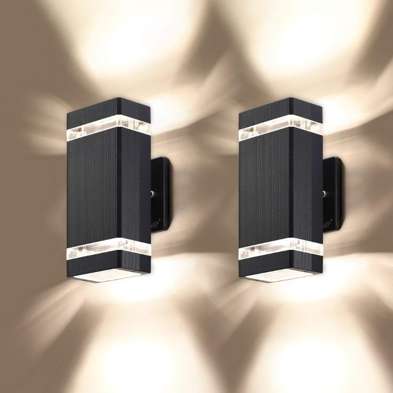 Square Up and Down Lights Outdoor Wall Light