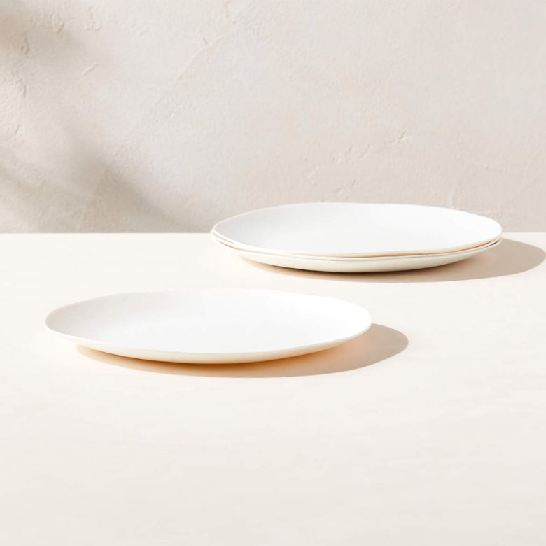 Pebble White Melamine Salad Plates