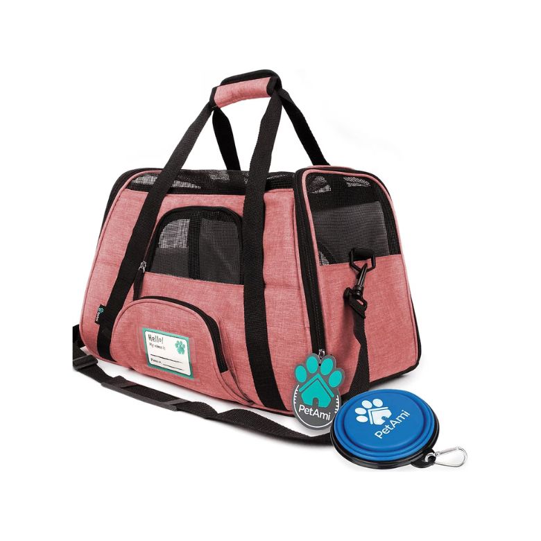 Pink PetAmi Airline Approved Soft-Sided Pet Travel Carrier