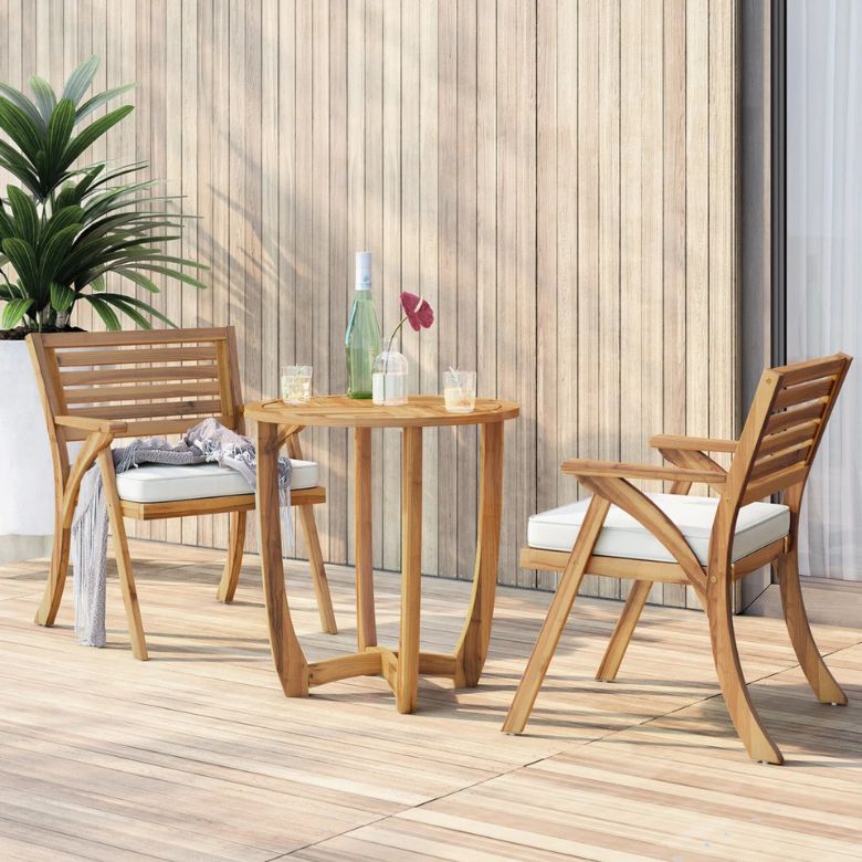 3-piece wooden bistro set
