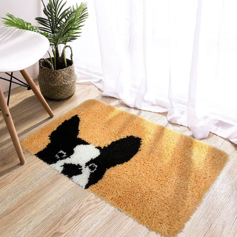 Latch Hook Dog Head Rug Kit