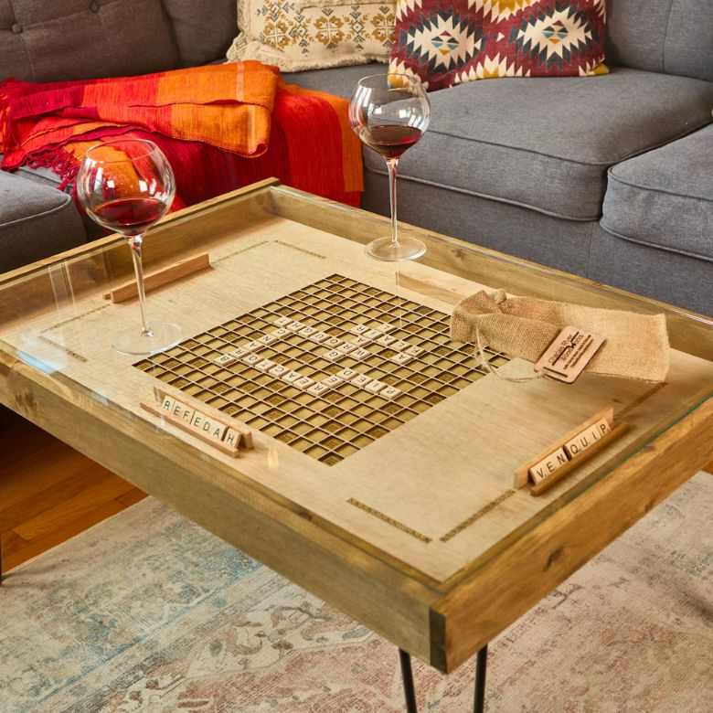 Rustic Scrabble Coffee Table