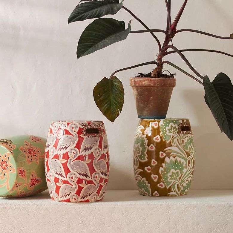 Flamingos Ceramic Side Table