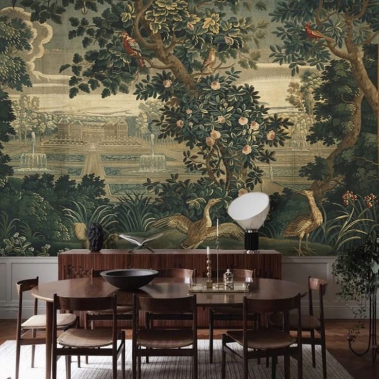 French Antique Woodland Mural Wallpaper