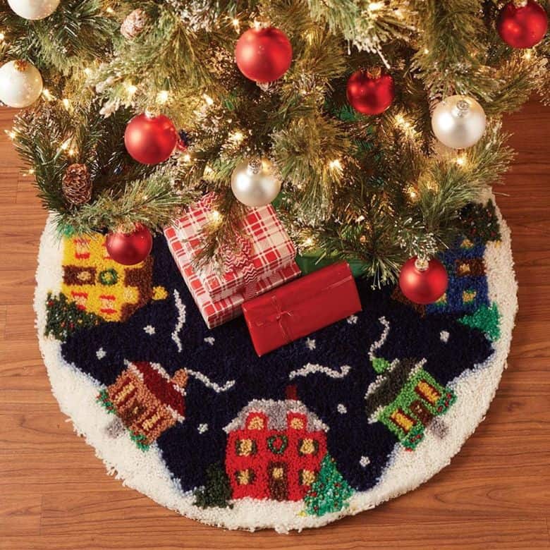 Winter Village Tree Skirt Latch Hook Kit