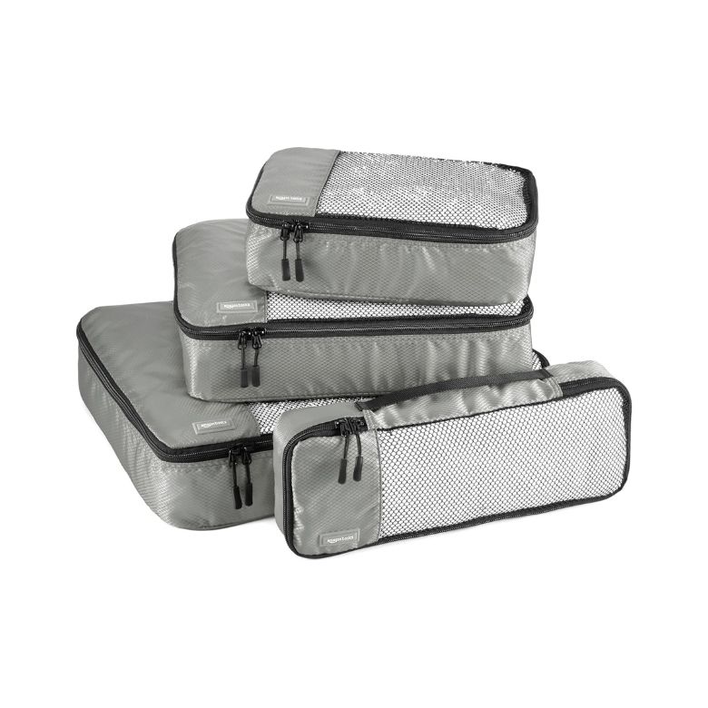 black mesh packing cubes for suitcase