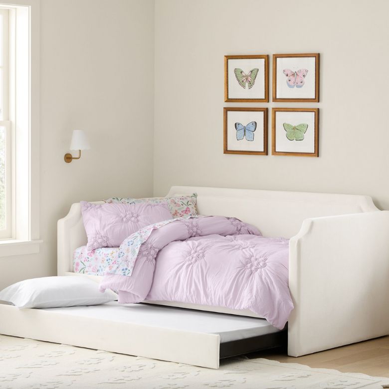 ivory plush chenille daybed with trundle