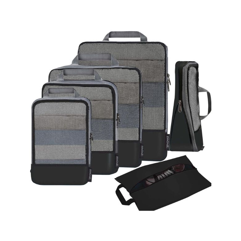 black mesh compression packing cubes
