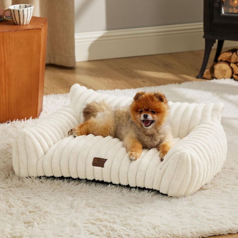 Corduroy Fleece Pet Couch Bed
