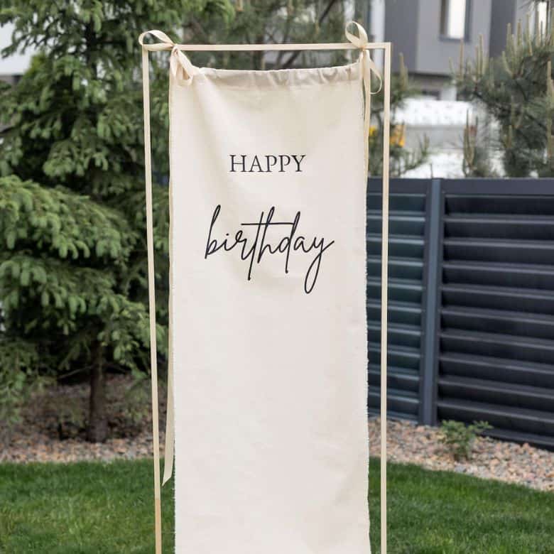 happy birthday fabric hanging banner