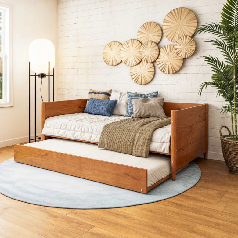Twin Solid Wood Daybed with Trundle