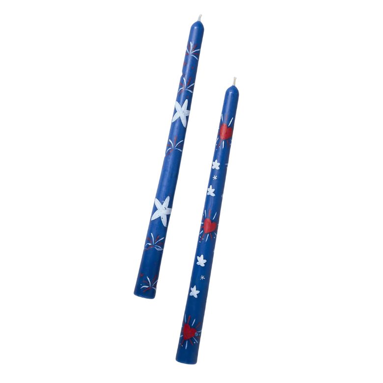 stars and stripes illustrated taper candles