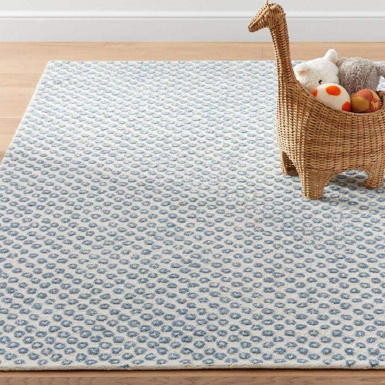 Blue Textured Dot Rug