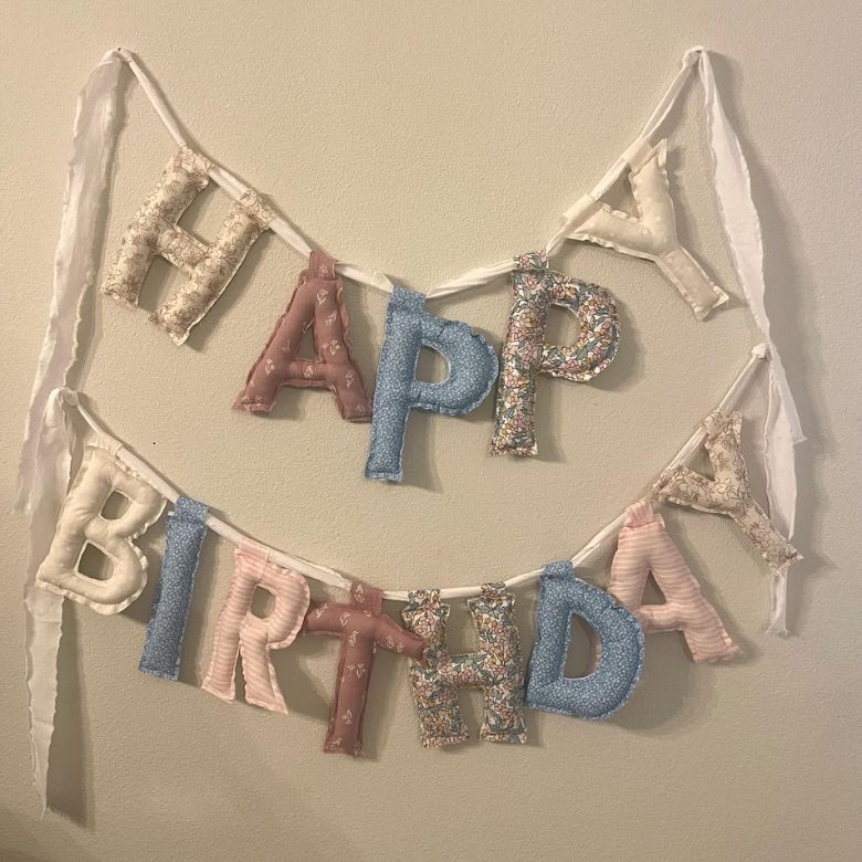 happy birthday strung banner