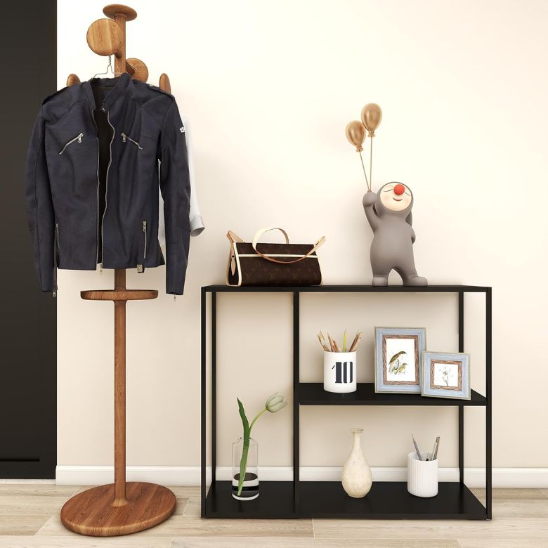 3 Tier Black Metal Hallway Table