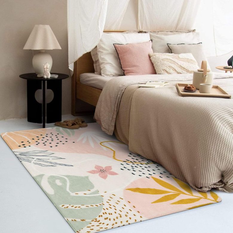 Abstract Botanical Print Area Rug