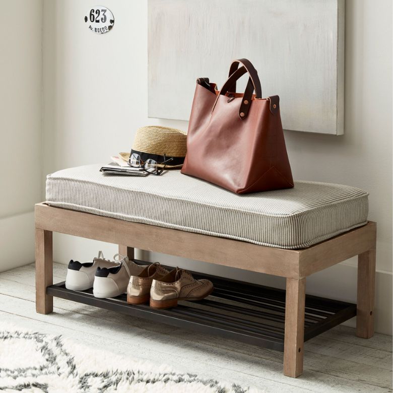 Wood & Steel Storage Bench