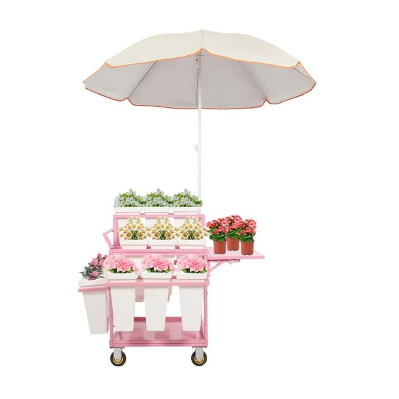 Metal Garden Cart with Umbrella