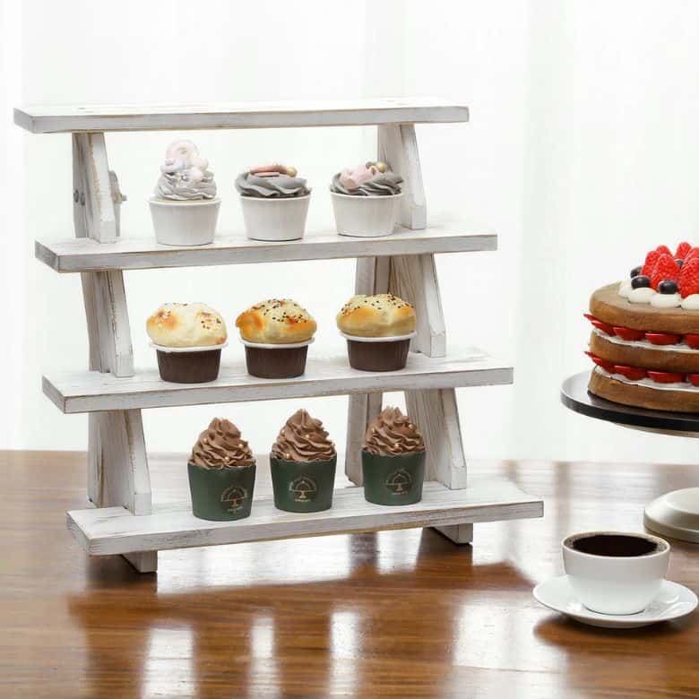 white 4-tiered dessert stand