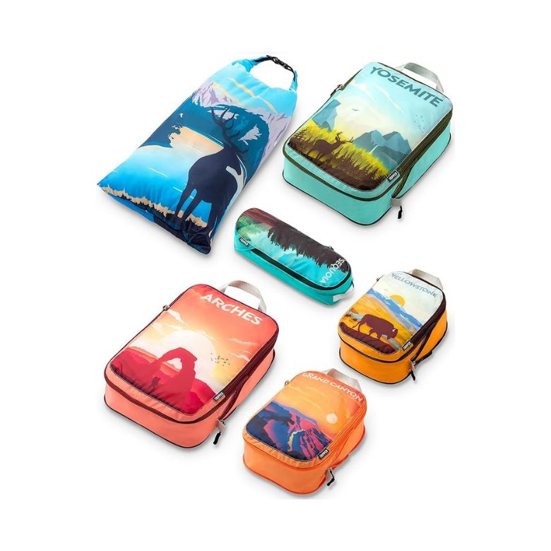 national park themed compression packing cubes