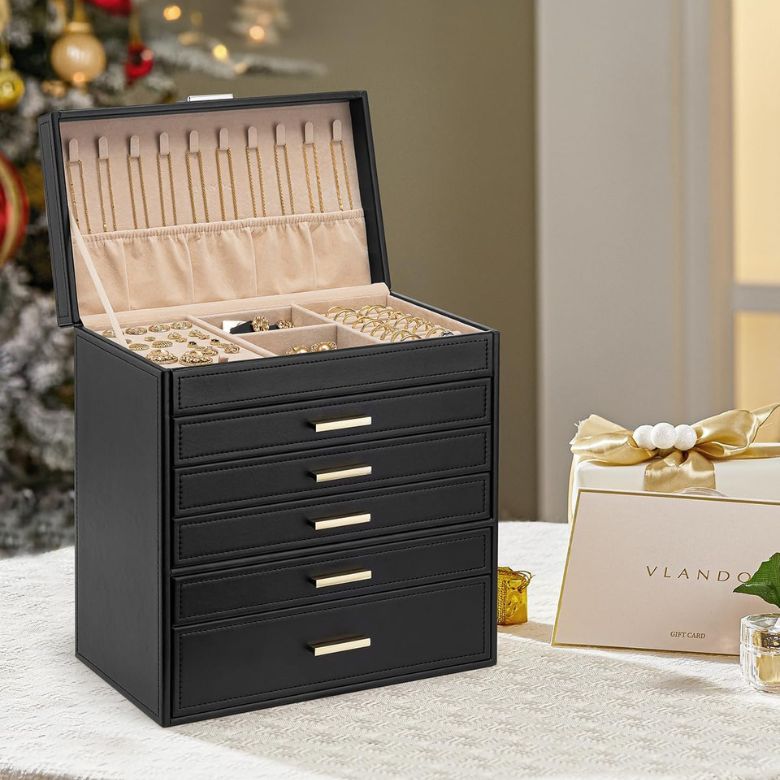 black stacked jewelry box