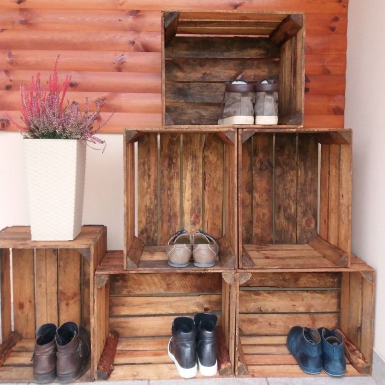 Rustic European Wooden Apple Crates