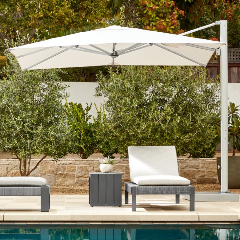 white square outdoor umbrella