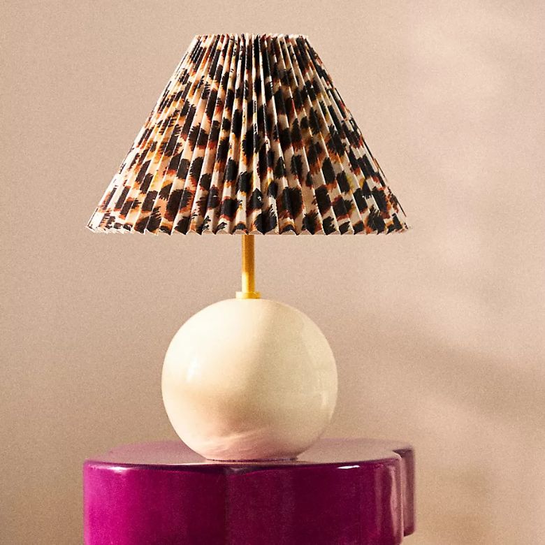 ceramic lamp with leopard shade