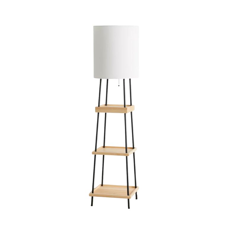 3-tiered charging floor lamp