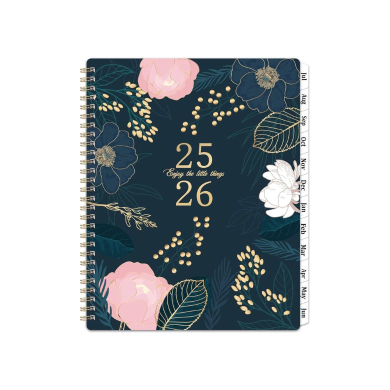 black floral academic planner