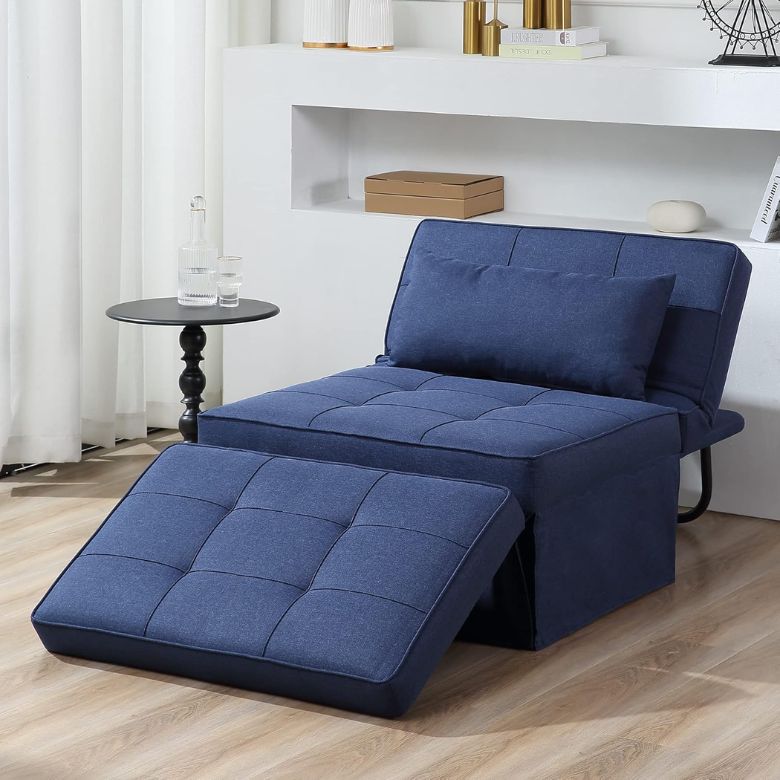 blue folding sofa bed