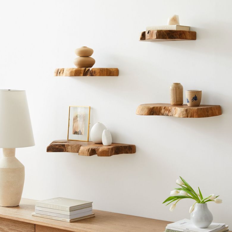 Live Edge Wood Wall Shelves