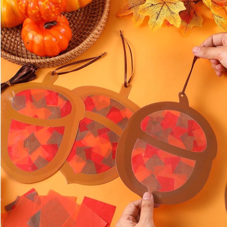DIY Fall Acorn Tissue Paper Crafts Kit