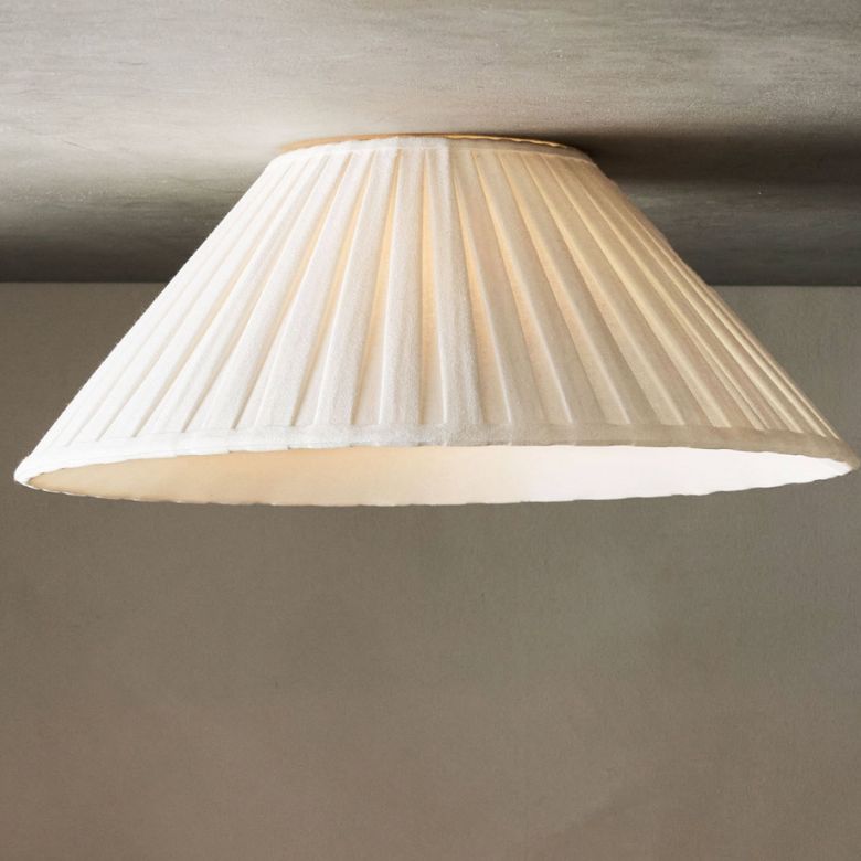 Round Pleated Shade Flush Mount